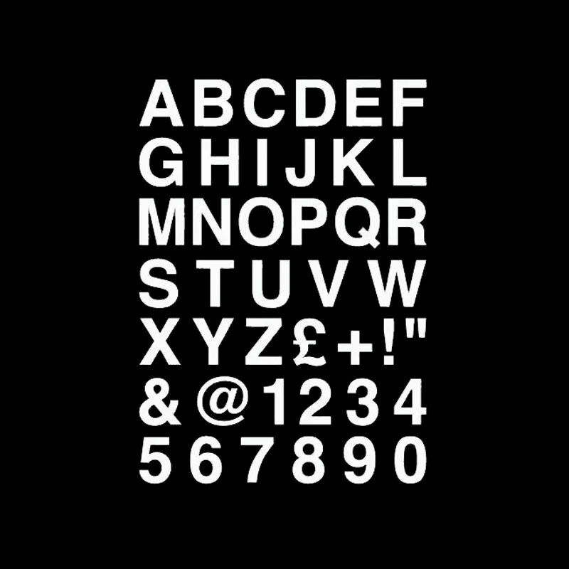

16X23CM ALPHABET LETTERS & NUMBERS Personalized Custom Car Sticker Classic Vinyl Car Body Decals Black/Silver
