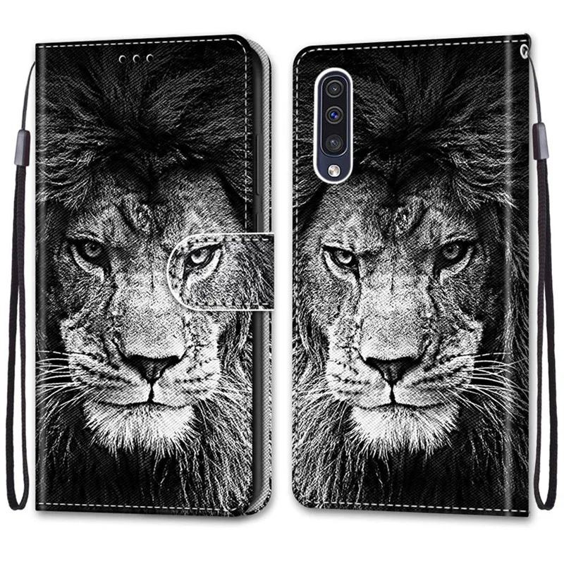 

Leather Wallet Case For Samsung Galaxy A30 A305 SM-A305F Flip Cover Funda For Samsung A30S A307 Painted Animal Case Phone Bags