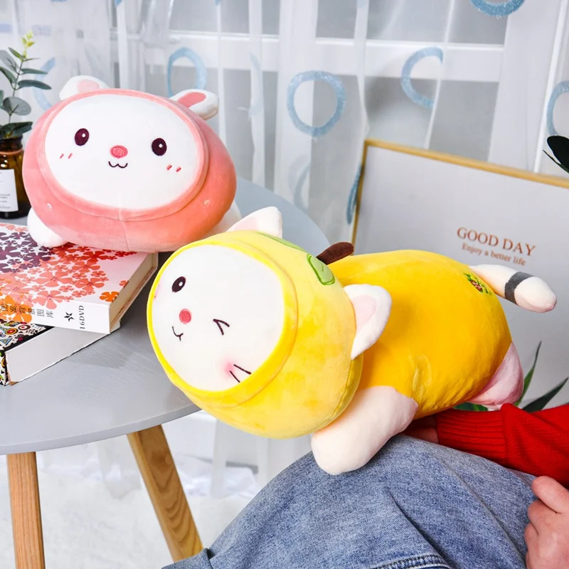 

Плюшевая подушка в виде фруктов и животных, милая Клубника, кролик, лимон, кот, плюшевая игрушка, мягкая набивная мультяшная игрушка, кукла, д...