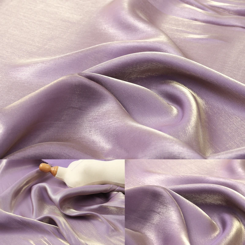Цветная Глянцевая шелковая атласная градиентная ткань яркая шелковистая и