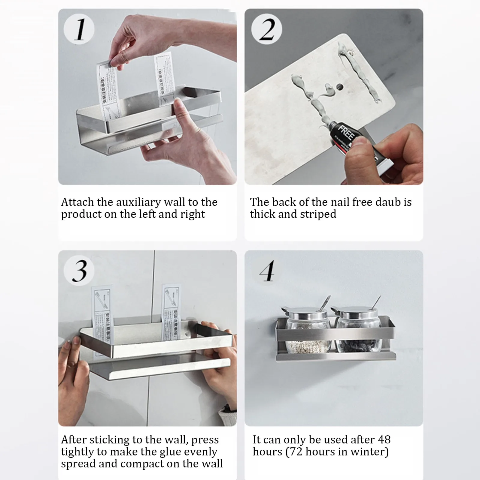 

Stainless Steel Magnetic Shelf Strong And Durable For Refrigerator Spice Storage Kitchen Organizer Kitchen Seasoning Rack
