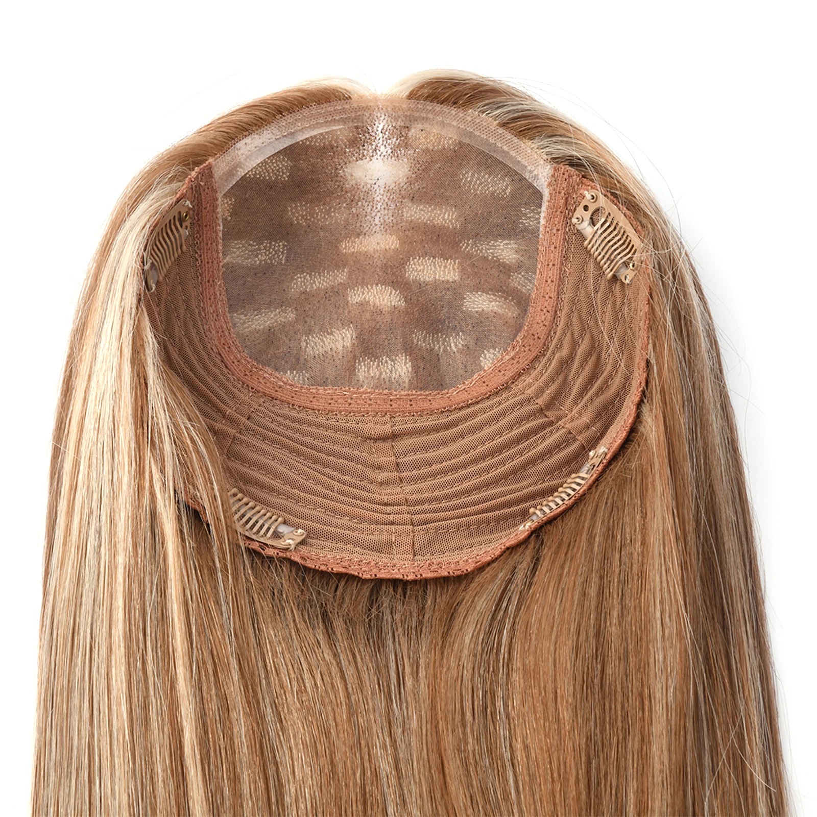 MW Remy человеческие волосы Topper Wig P6/8/613 6*6 5 дюйма KS MN665 Mono Net 4 клипсы в прямой