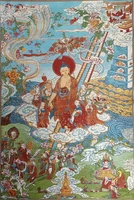 36 tibet tibetan embroidered cloth silk buddhism ksitigarbha boddhisattva tangka thangka mural buddha home decor