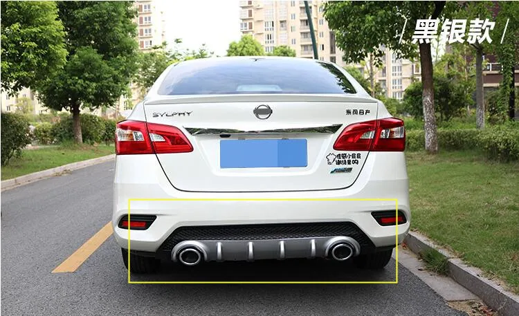 For Nissan SYLPHY Sentra Rear spoiler Bumper Diffuser Protector Fit 2016 2017 2018 2019 Body kit bumper rear lip | Автомобили и