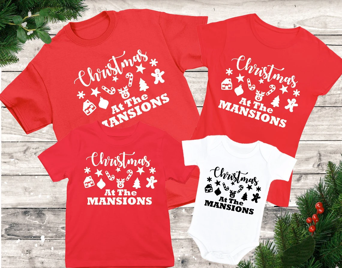 Рождественская семейная подходящая одежда для папы мамы детей футболки детские