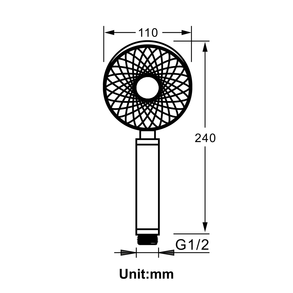 Насадка для душа HIDEEP из АБС-пластика круглая черная трехфункциональная ручная