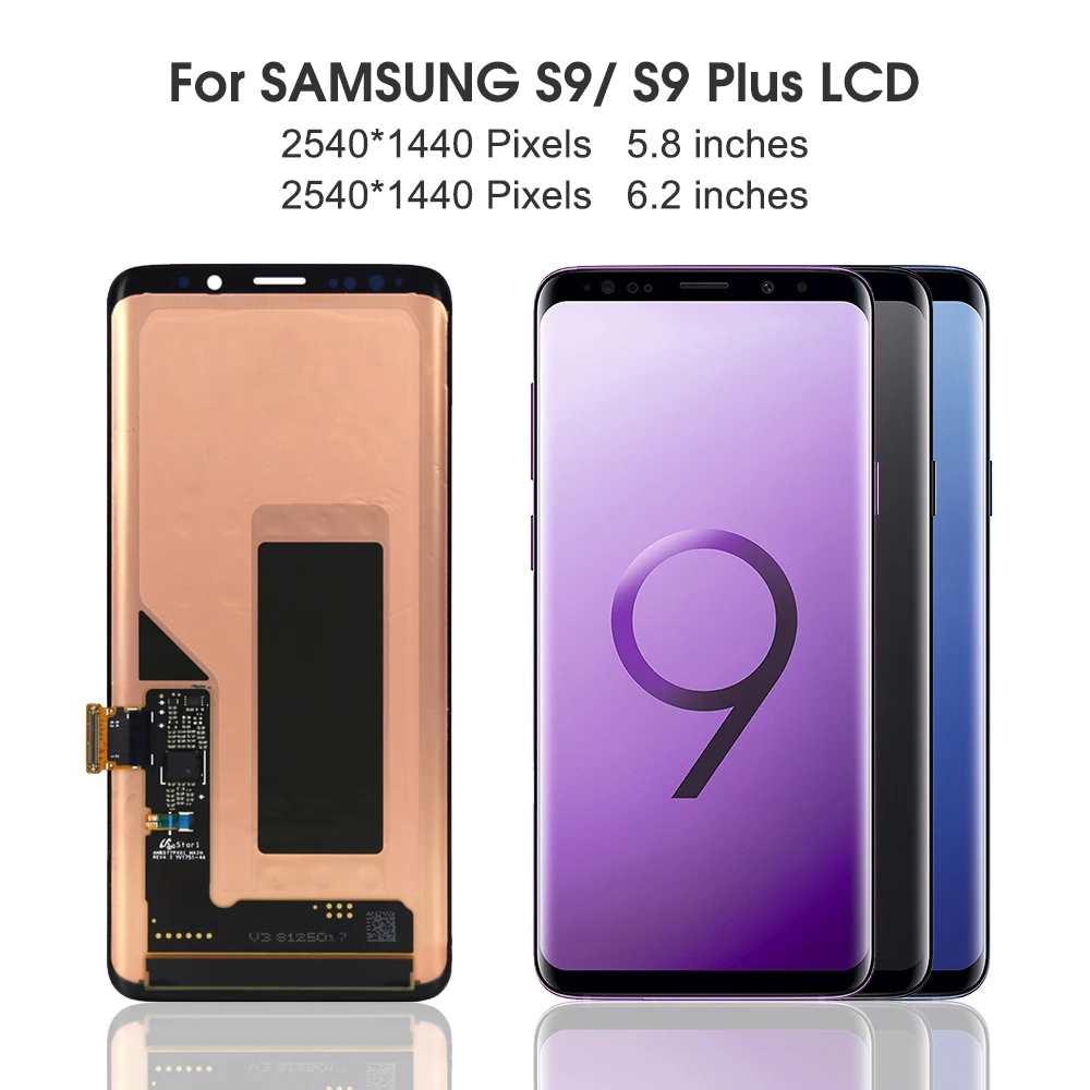 Оригинальный AMOLED ЖК дисплей для Samsung Galaxy S9 Plus + G960 G965 сенсорный экран дигитайзер