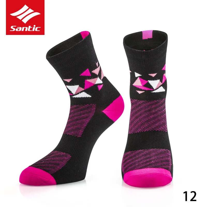 12-1 pair Santic профессиональные велосипедные носки износостойкий Высокое качество MTB горный велосипед носки нескользящие дышащие уличные спортивные носки - Цвет: 12-1 pair