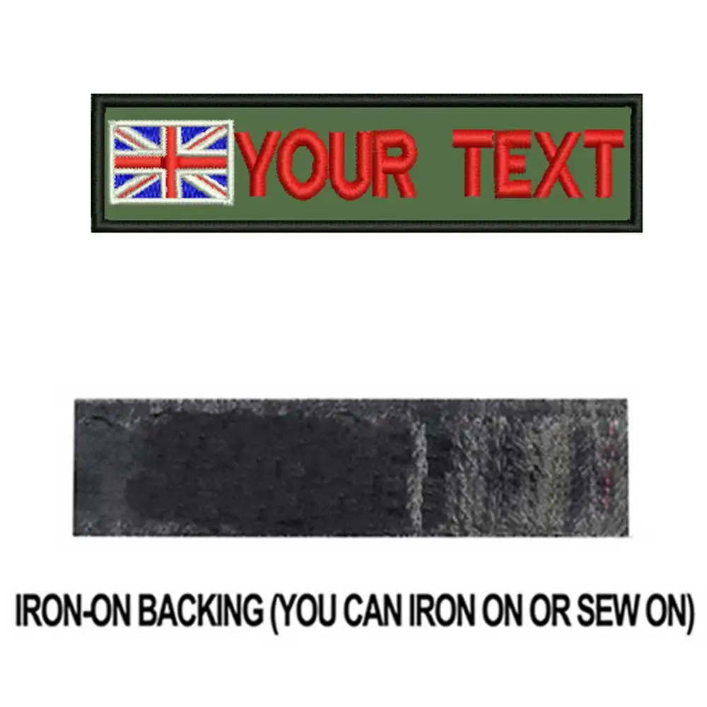 Custom UK flag army military name patches personalized iron on hook backing | Дом и сад
