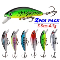 6 5g 5 5cm 2pcs small minnow fishing lures bass crank bait sinking artificial hard fish lures freshwater fishing tackle