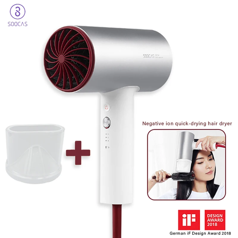 

Xiaomi Hair Dryer SOOCAS H3S Anion hair dryer Aluminum Alloy Body 1800W Dryer Hair Air Outlet Innovative Diversion Design