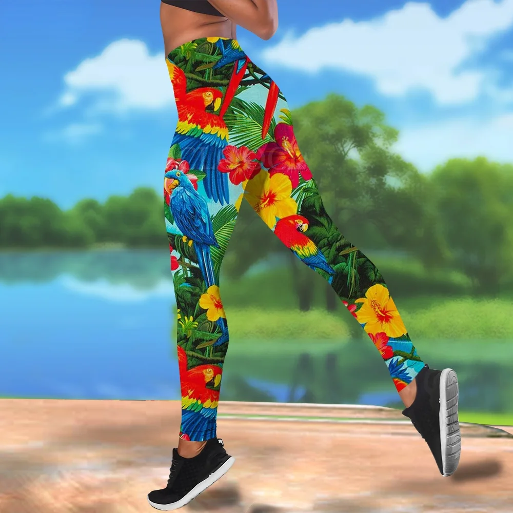 CLOOCL Women Leggings Exotic Macaw Parrot Printed High Waist Elasticity Legging Female for Outdoor Street Casual Jogging Pants