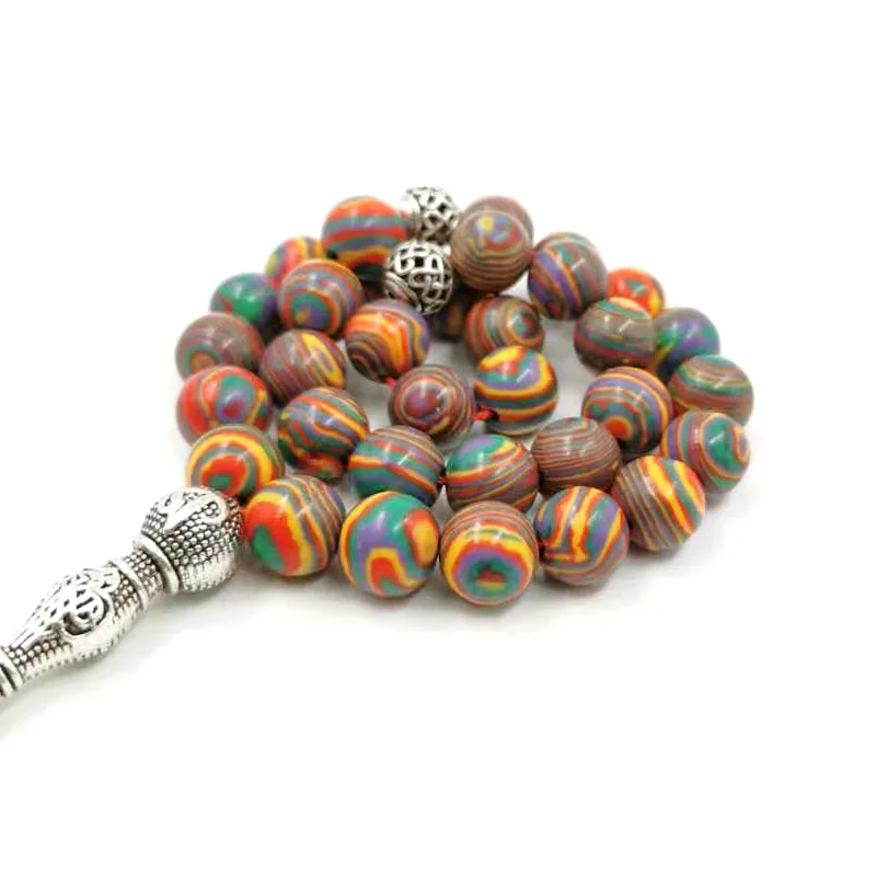 Фото Красный Малахитовый tasbih 33 молитвенные бусы специальные четки аксессуары для мусульман Eid Ramafan gfit высококачественный ювелирный браслет Misbaha №4