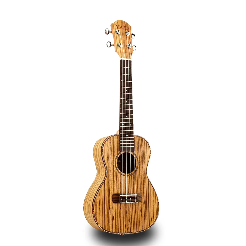 23 дюйма 4 струны Зебра деревянная Гавайская гитара гриф из розового дерева