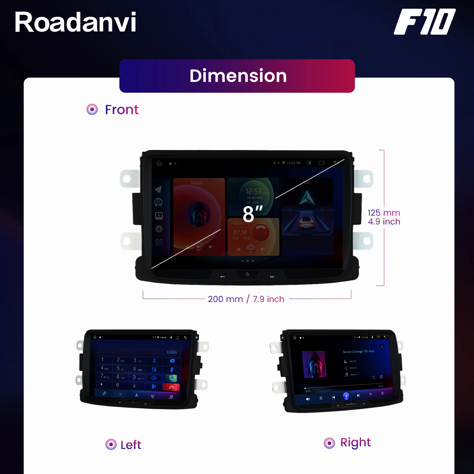 Автомобильный мультимедийный плеер на Android 10 0 стерео-радиоприемник 8 дюймов для