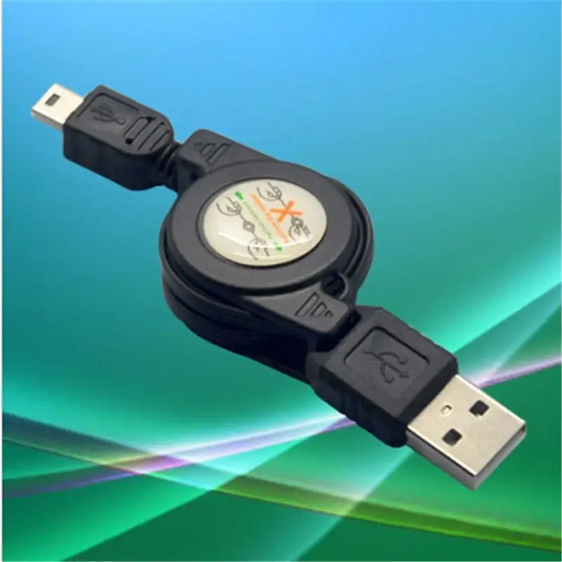 Новый Портативный черный Выдвижной USB 2 0 Тип Папа папа B 5 контактный кабель для