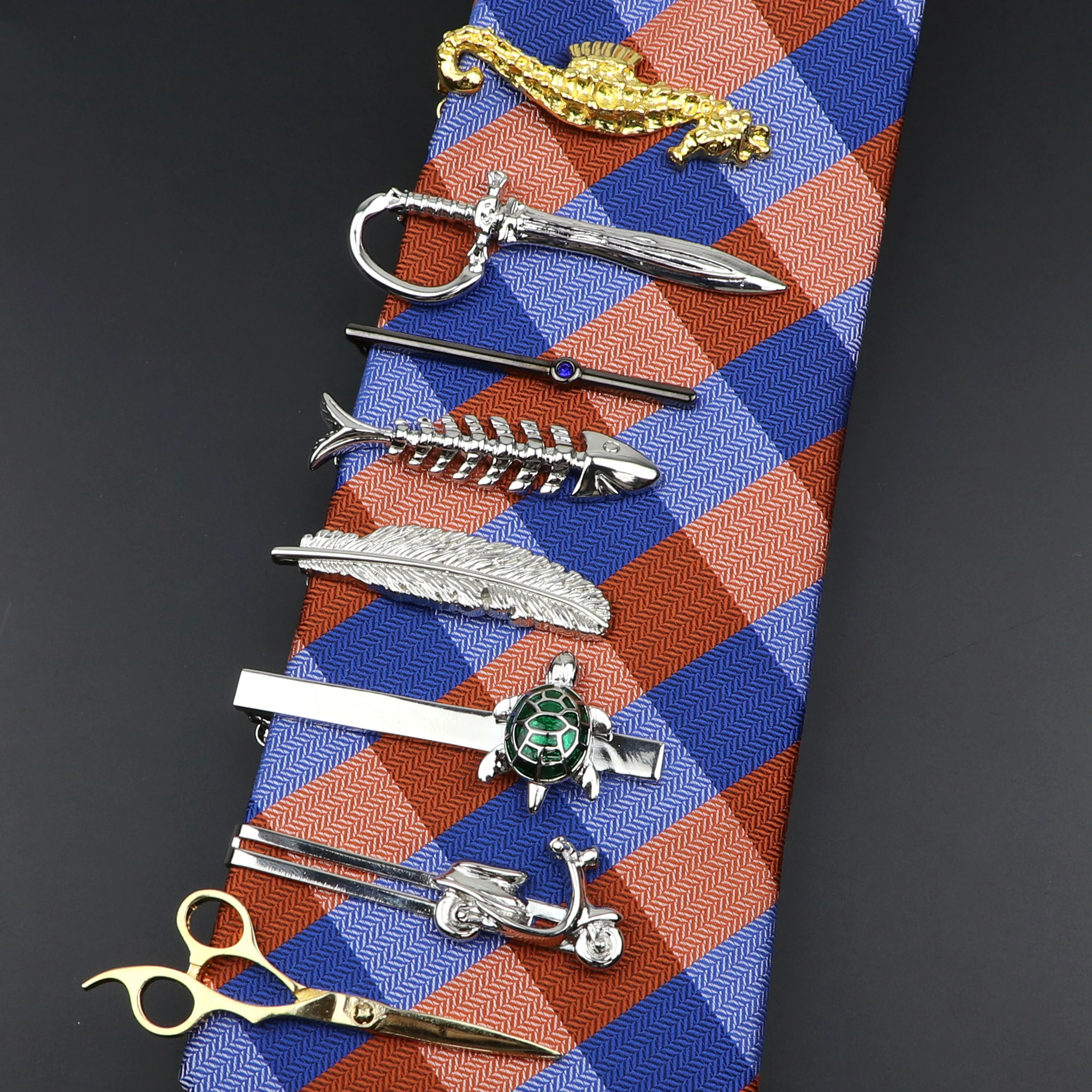 Men's Metal Tie Clip Animal Tool Shape Bright Chrome Stainless Steel  Necktie Clasp Wedding Business Luxury Design Accessories