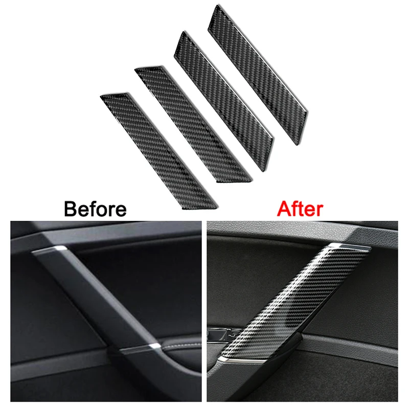 

ABS Carbon Fiber Car Interior Door Handle Cover Trim Door Bowl Stickers Decoration For-Golf 7 7.5 MK7 2015-2019