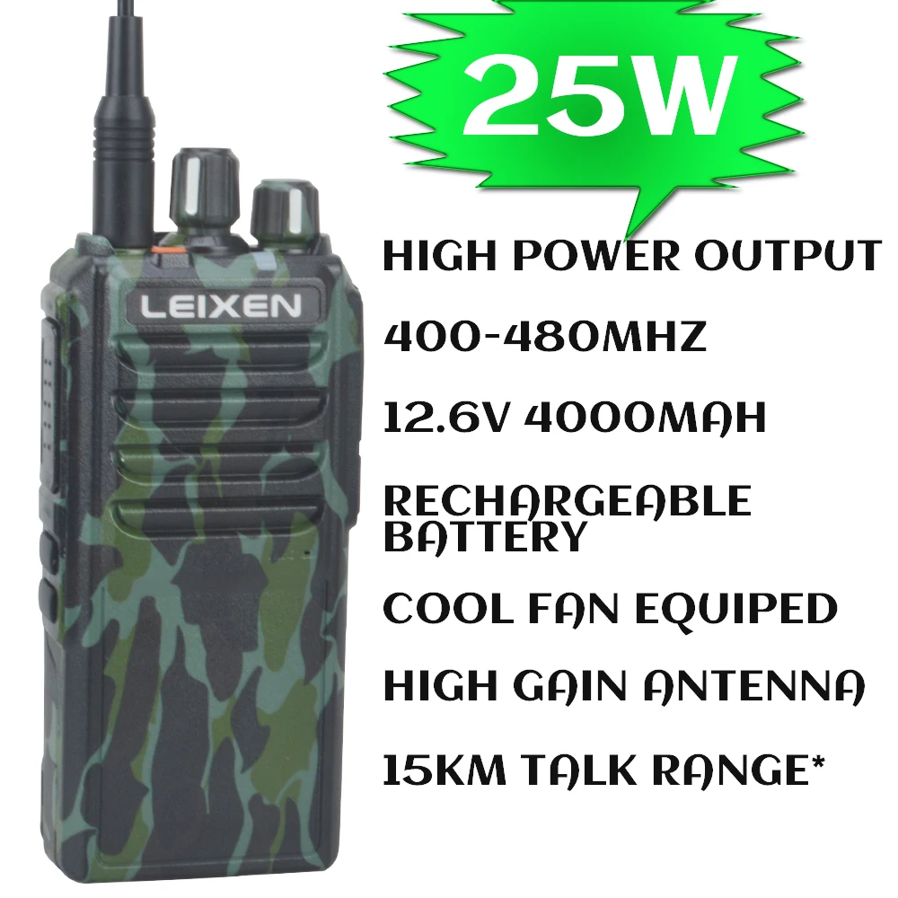 Рация LEIXEN VV-25 UHF радиостанция дальнего действия 25 Вт высокая мощность 15 км 400-480 МГц