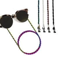 fashion glasses chain for women anti slip sunglasses lanyard holder braided leather rope chain strap eyewear jewelry gift