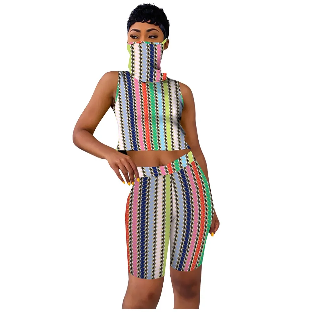 Модный женский летний спортивный костюм из двух предметов с разрезом женская