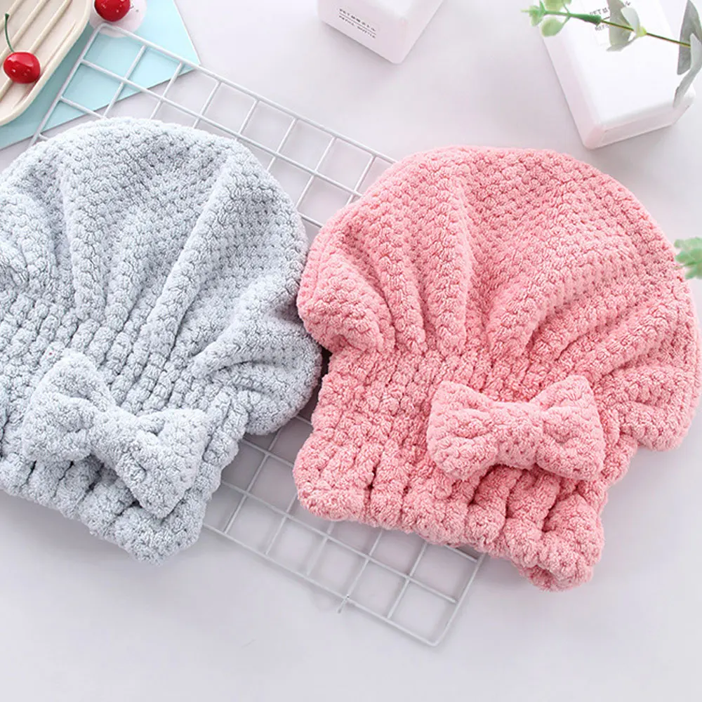 

Microfiber Shower Cap Towel Bath Hats for women Dry Hair Cap Quick Drying Soft for Lady Turban Head Wrap bathroom products
