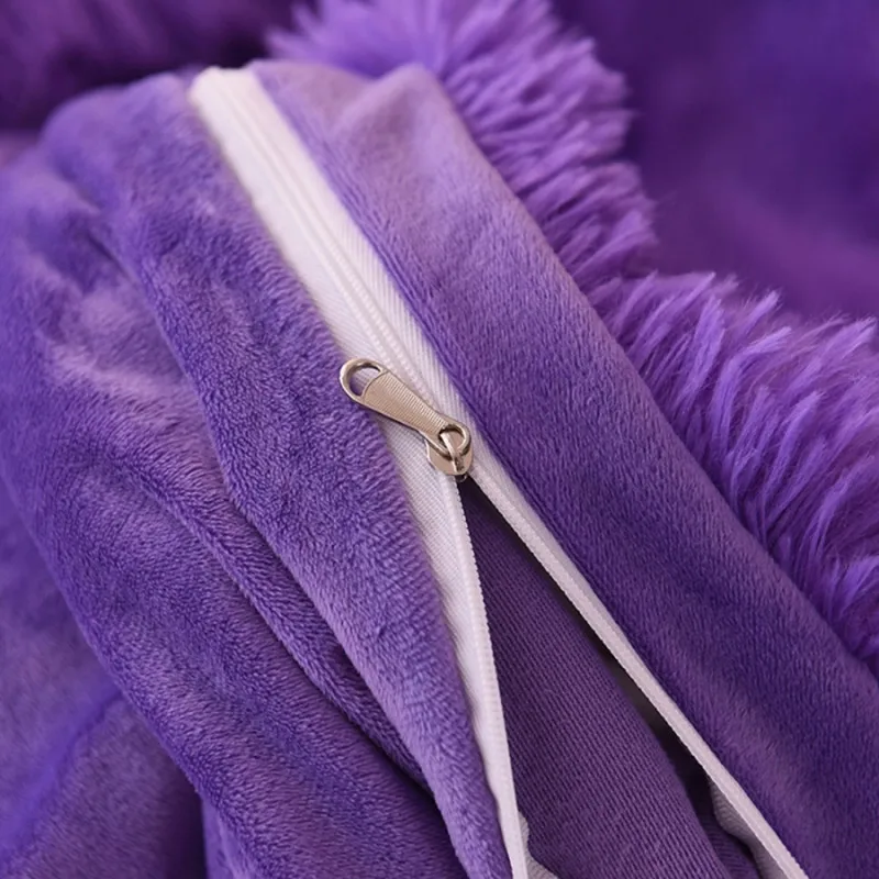 Роскошный норковый флис чистый цвет постельные принадлежности наборы кристалл