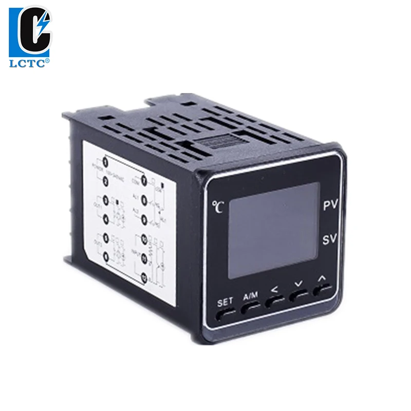 0-10V input SSR/Relay/4-20mA output 48x48mm, 50 segments programmable ramp soak LCD intelligent pid temperature controller