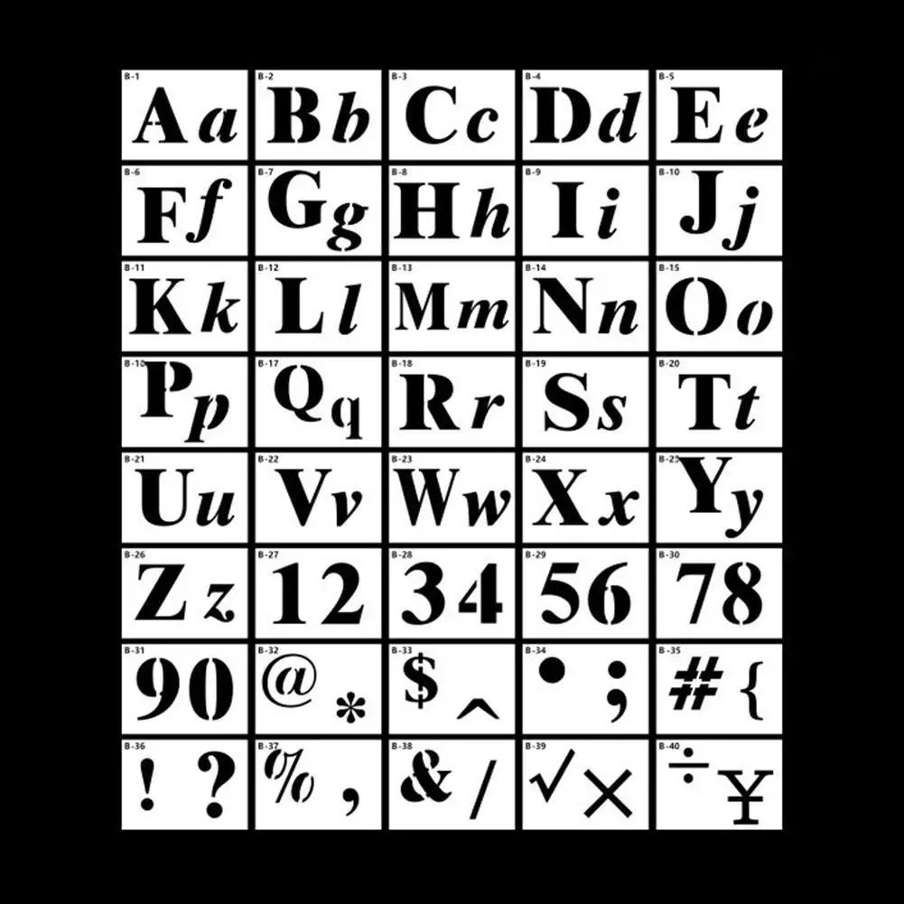 40 шт./компл. буквы номер алфавитные трафареты шаблон планировщик дневник боли
