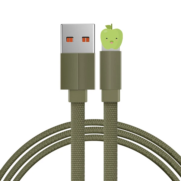 B-B-ArmyGreen-8-Pin Плоский кабель USB type-C кабель 0,25 m-3 m кабель для синхронизации данных для samsung Xiaomi Быстрая Зарядка Кабели для мобильных телефонов - Цвет: B-B-ArmyGreen-8-Pin