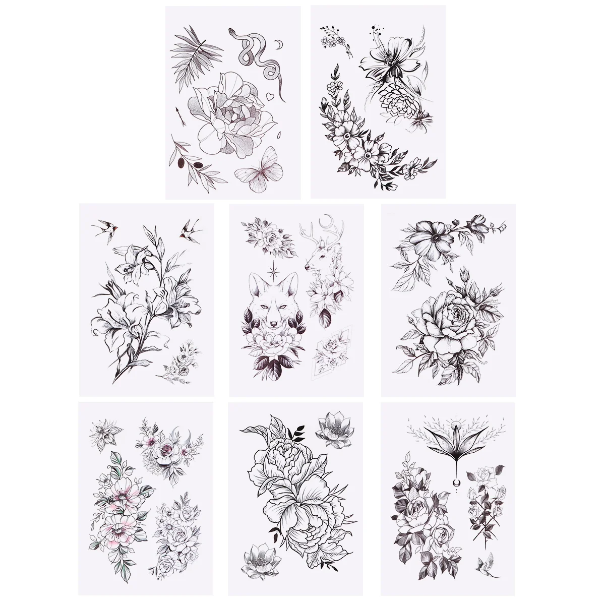 

8 PCS Temporary Sticker Fake for Kids Men Waterproof