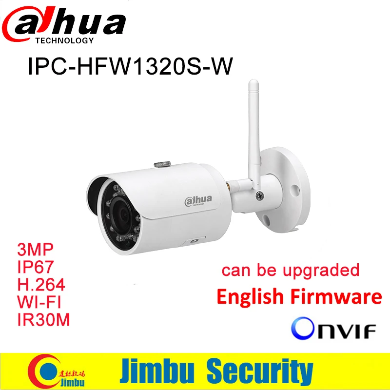 Dahua 3MP ip-камера IPC-HFW1320S-W wifi IR30M IP67 3MP IR Mini-Bullet Wi-Fi Сетевая камера с несколькими сетями