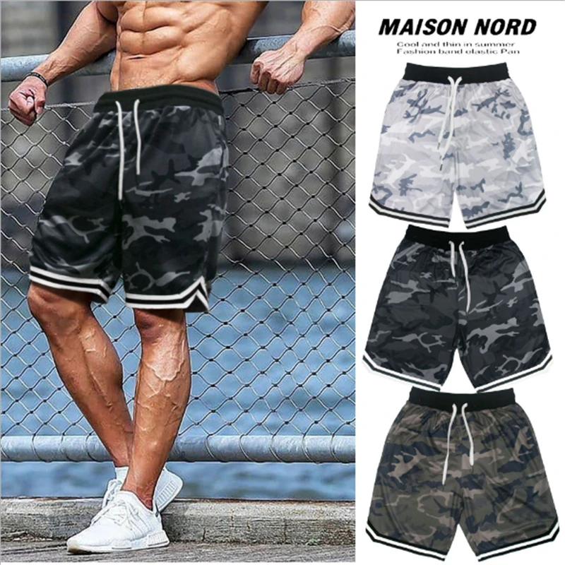 

2021 Gyms Men Camouflage Compression Fitness Shorts Men Bodybuilding Causal Shorts Male Summer Quick Dry Beach Short Homme