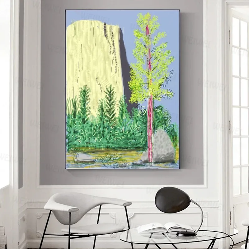 

Classic Wallpaper David Hockney Yosemite National Park Canvas Painting Print Living Room Home Decoration Artwork Modern Wall Art