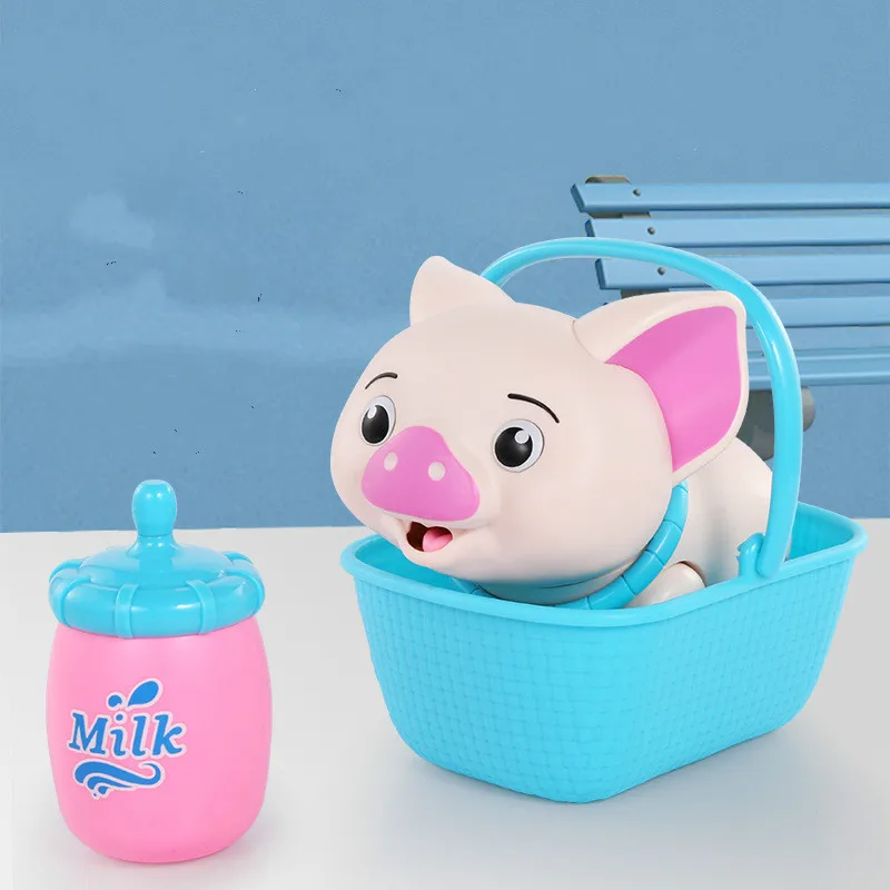 

Simulation Electric Smart Feeding Dog Cat Pig Interactive Robot Glowing Eyes Pet Toy Sucking Milk Boys Girl Educational Toys