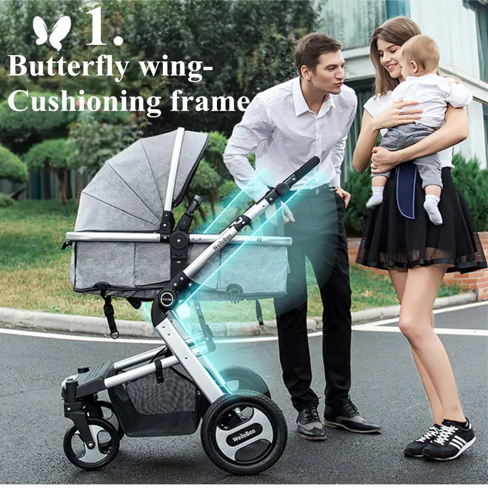 Kidlove Baby 2 в 1 детская коляска складная анти-шок складываемая коляска Высокая land-scape модная коляска