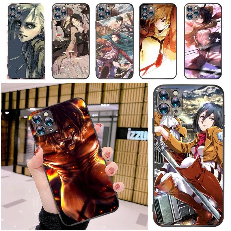 

Attack On Titan Armin Arlert Levi Mikasa Ackerman Eren Jager Phone Case For iPhone 12 Pro MAX Mini SE 2020 Funda Coque