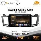 Автомагнитола Ownice K7, Android 10,0, 6G + 128G, для Toyota RAV4, 4, XA40, 5, XA50, 2012, 2018, радиосистема 360, панорамная, 4G, LTE