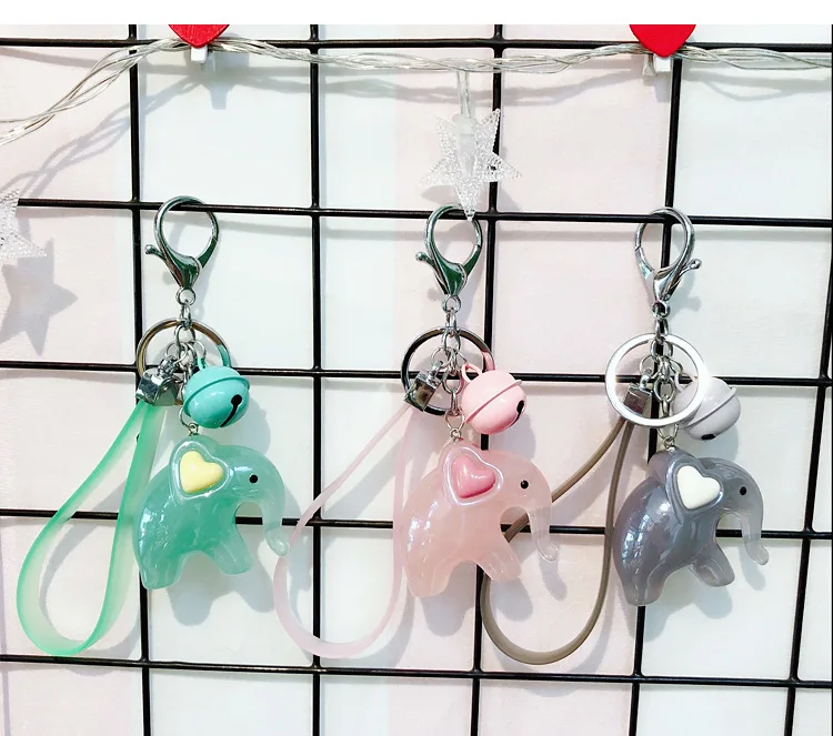 INS ультра-горячие симпатичные акриловые брелоки мультяшный слон для мужчин и