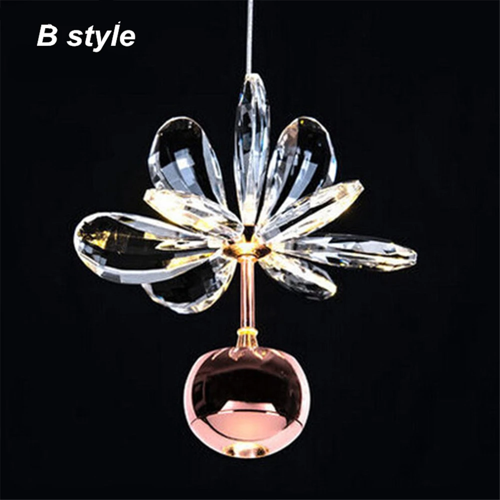 Modern Led Art Pendant Lights Nordic Luxury Leaf Crystal Suspension Lamp Living Room Kitchen Hanging Luminaria | Лампы и освещение