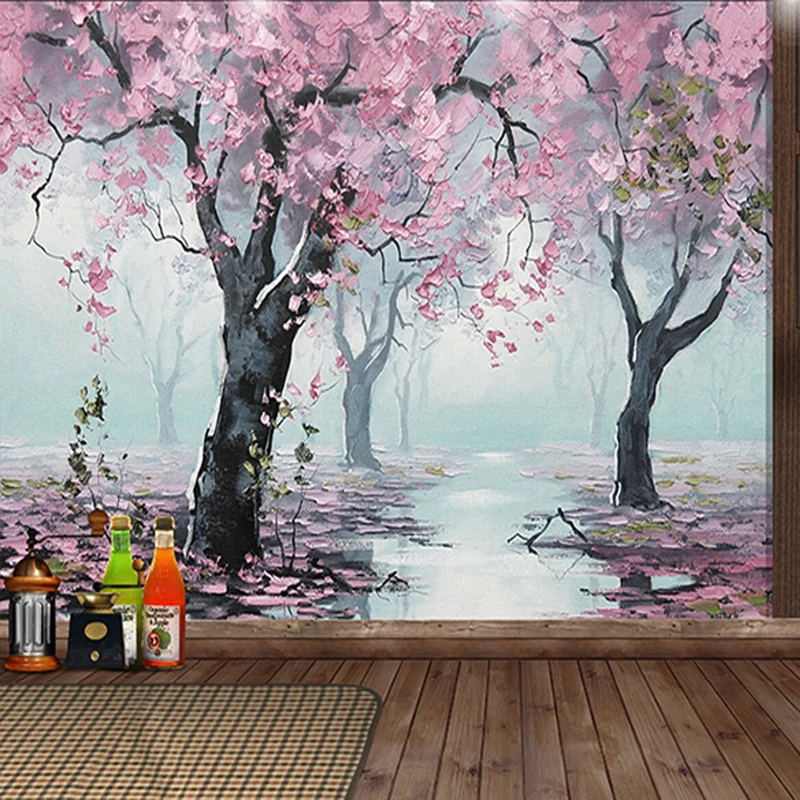 Европейская картина маслом обои абстрактное дерево для гостиной ТВ фоновые