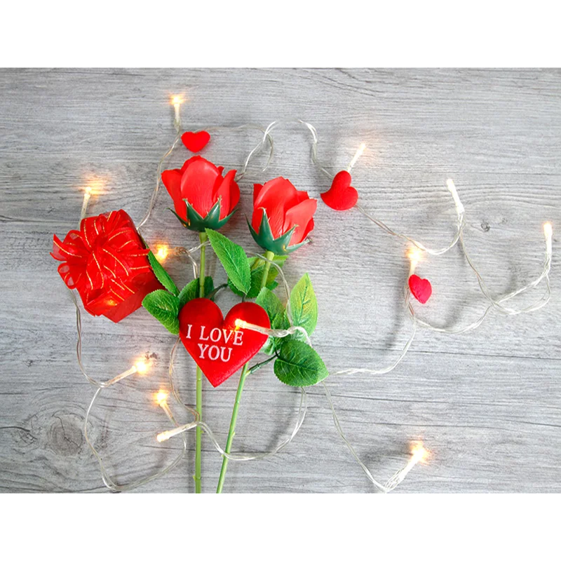 

Vinyl Custom Photography Backdrops Flower and Wooden Planks Theme Photography Background 200212SU-003