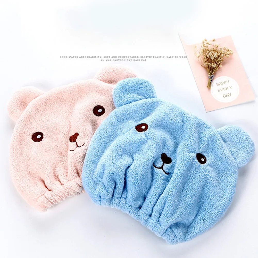 

1 Pcs Dry Hair Cap Super Absorbent Quick Drying Bag Headband Bathroom Lovely Animal Adult Thickened Wipe Head Dry Hair Cap