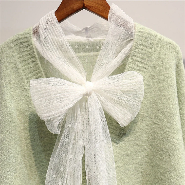 Colorfaith New 2019 Autumn Winter Women's Sweaters Cardigans Single Breasted Chiffon Bow Sweet Knitting Tops Korean Style SW8704 |