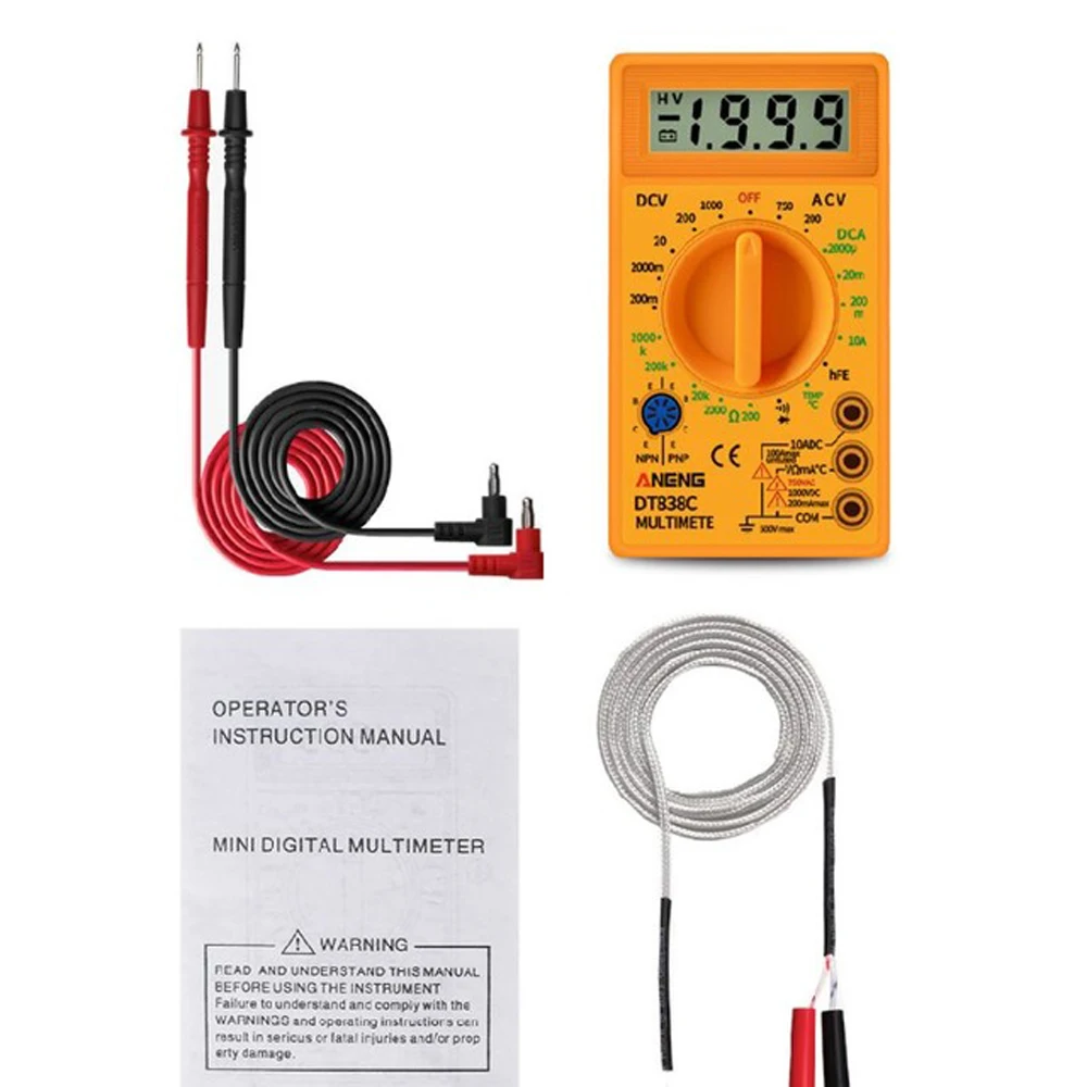 Цифровой мультиметр Mini DT838C тестер вольтметр HTF измеритель напряжения и