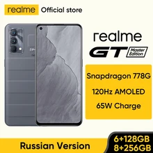 realme GT Master Edition  Russian Version Smartphone Snapdragon 778G 5G120Hz AMOLED 65W Super Dart Charge 64MP Camera 6GB 128GB