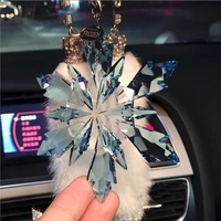 car styling snowflake crystal pendant car ornament modern art car hanging decoration fashion car interior accessories for girls