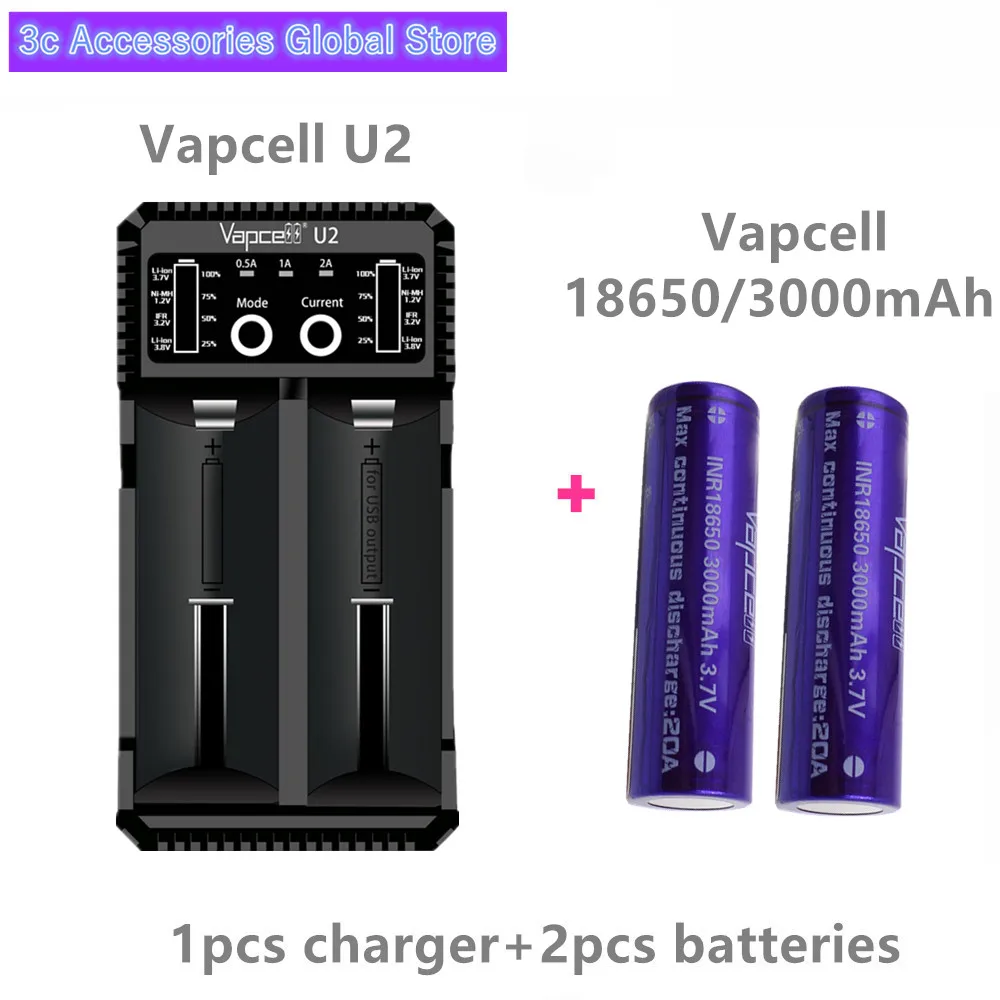 Аккумуляторная батарея VAPCELL INR 18650 3000 мАч 20 А 2 шт.|Перезаряжаемые батареи| |