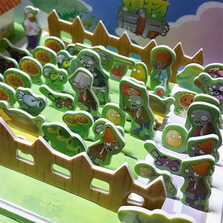 Plants Vs Zombies-rompecabezas creativo de dibujos animados, rompecabezas tridimensional de espuma de papel, modelo de montaje, juguetes educativos para ni&ntilde;os-1