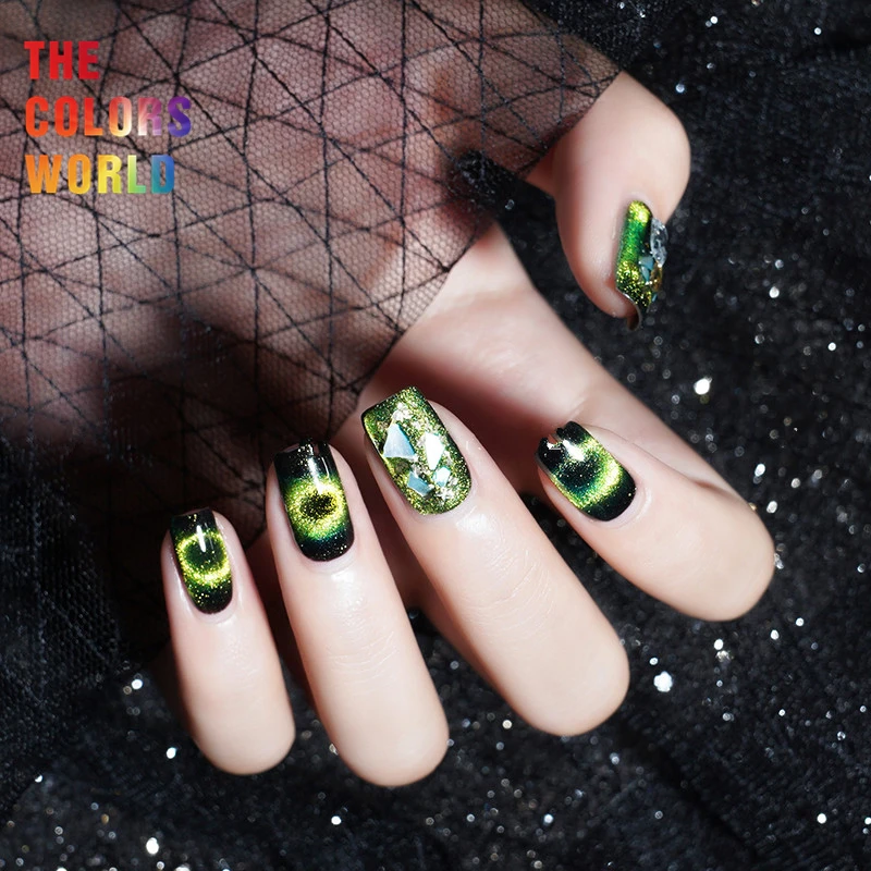 Искусственный 9D хамелеон кошачий глаз порошок для ногтей галактика звездное